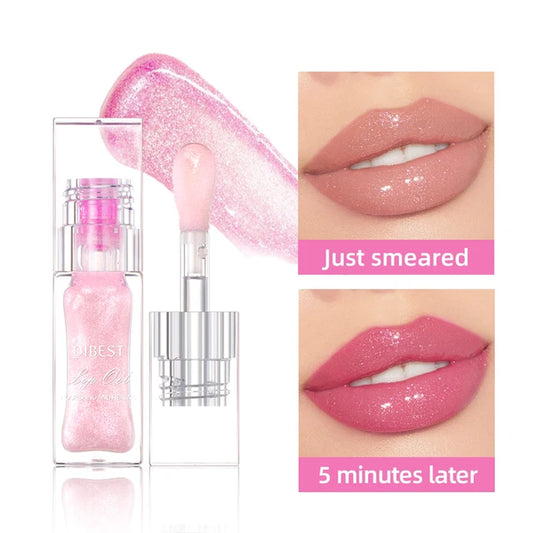 Color Changing Lip Gloss Pearlescent Glassy Lip Oil Natural Moisturizing  Reduce Lip Lines Jelly Plump Lips Care